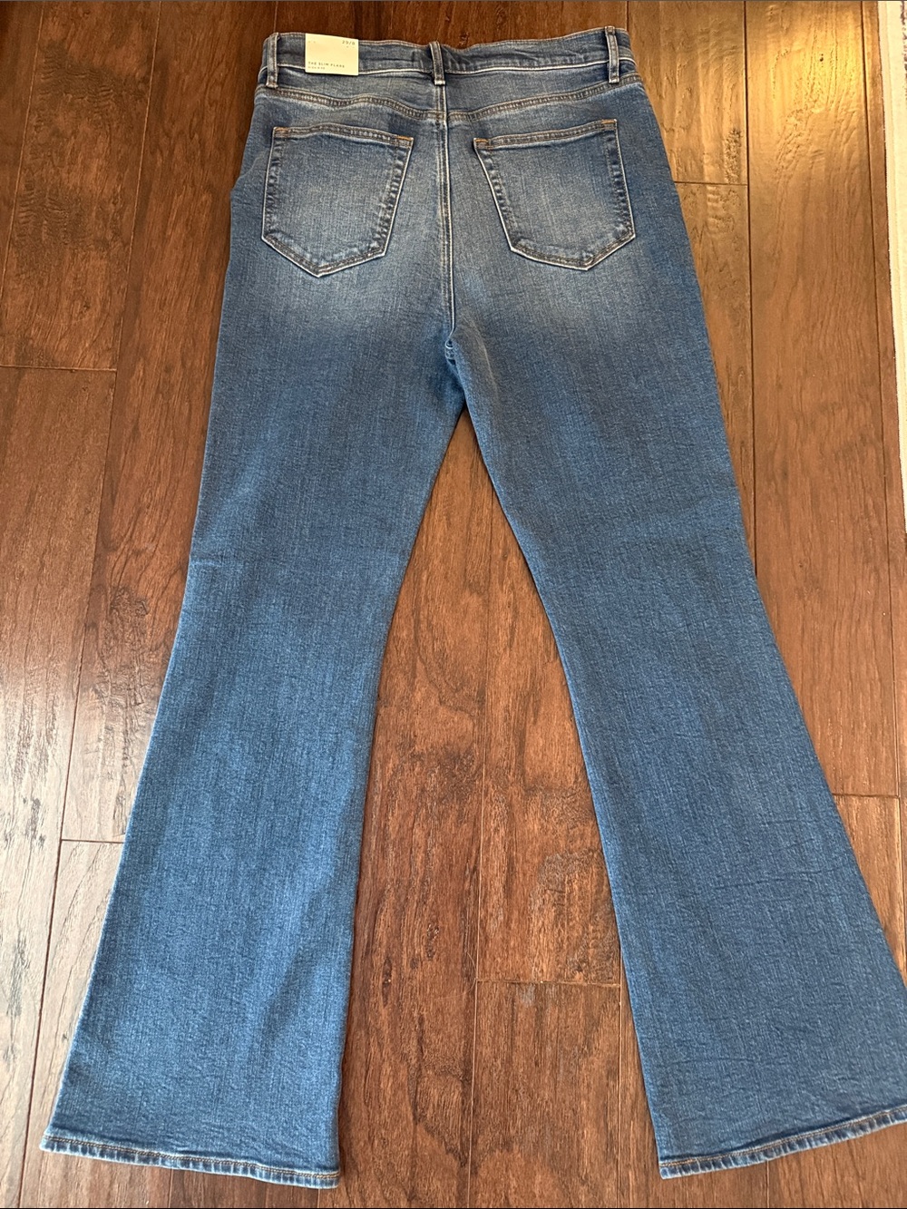 NWT LOFT Flare Jeans Women’s Blue Mid Wash Stretch Denim size 29/8